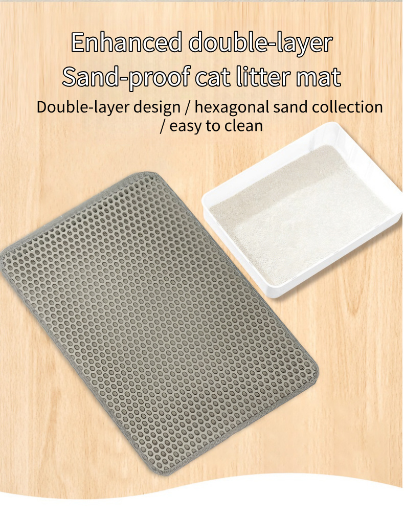 enhance double-layer sand-proof cat litter mat